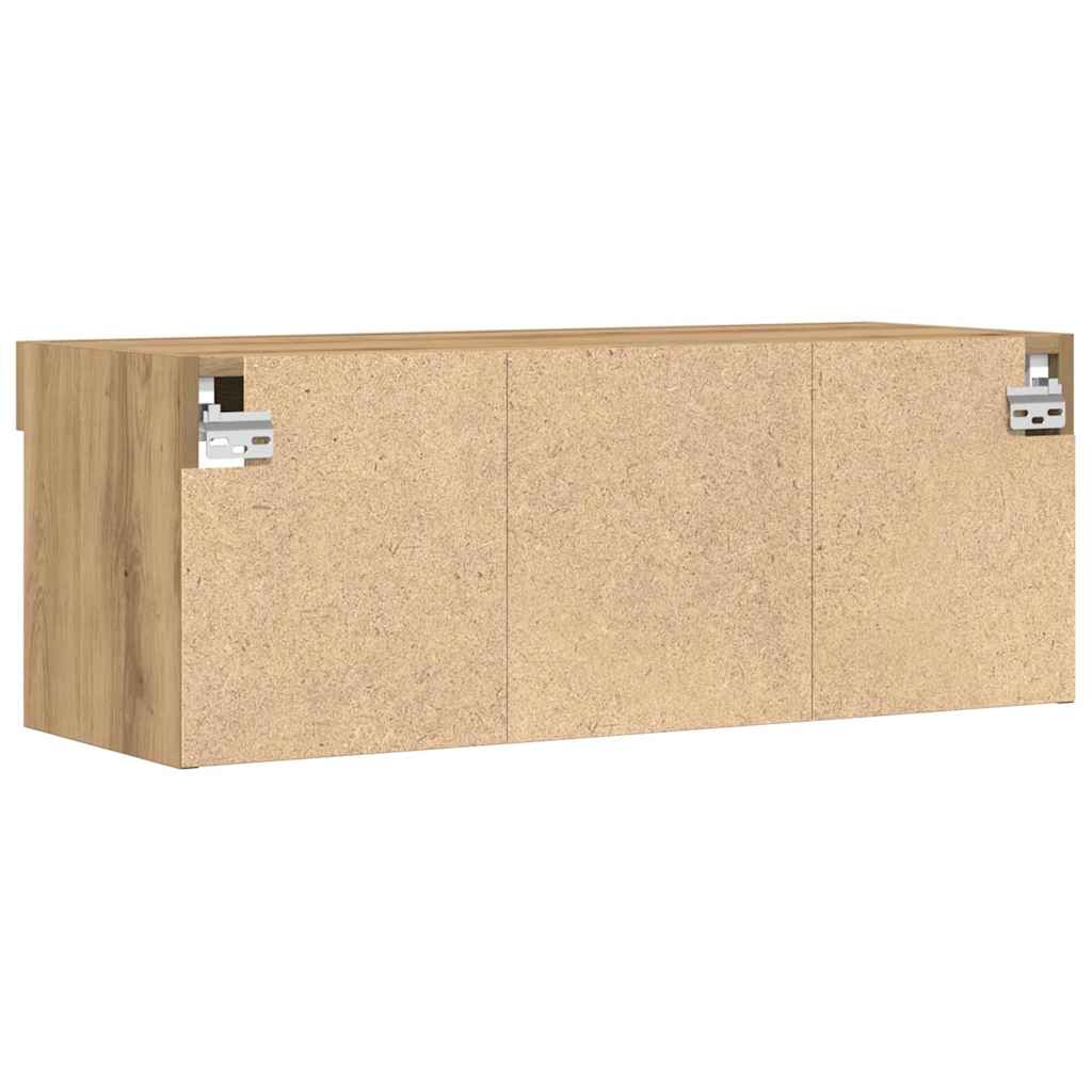 Cabinet TV 2 pcs Stejar Artizanal 80 x 30 x 30 cm Lemn compozit GartenMobel Dekor