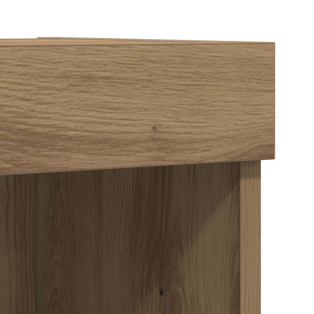 Cabinet TV 2 pcs Stejar Artizanal 80 x 30 x 30 cm Lemn compozit GartenMobel Dekor