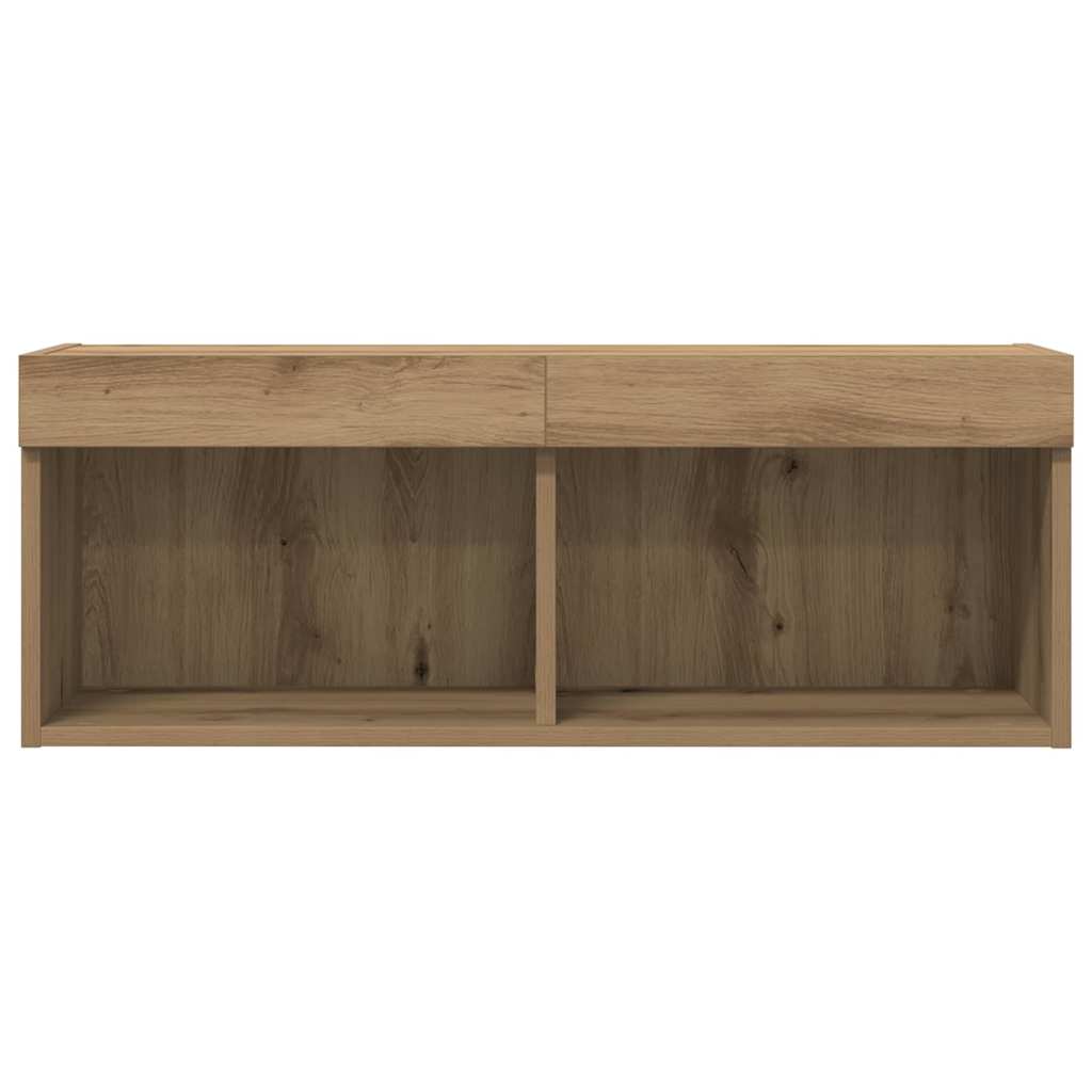 Cabinet TV 2 pcs Stejar Artizanal 80 x 30 x 30 cm Lemn compozit GartenMobel Dekor