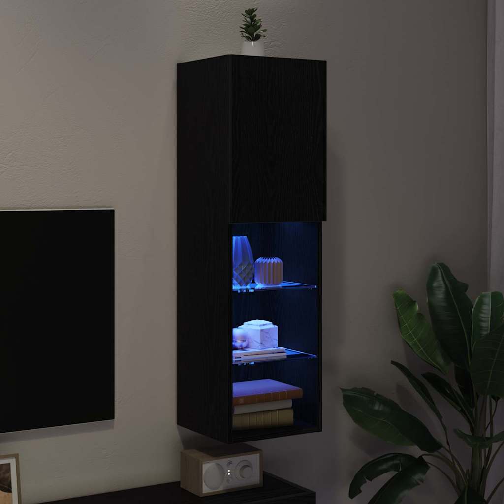 Cabinet TV Negru 30.5 x 30 x 102 cm Lemn compozit GartenMobel Dekor