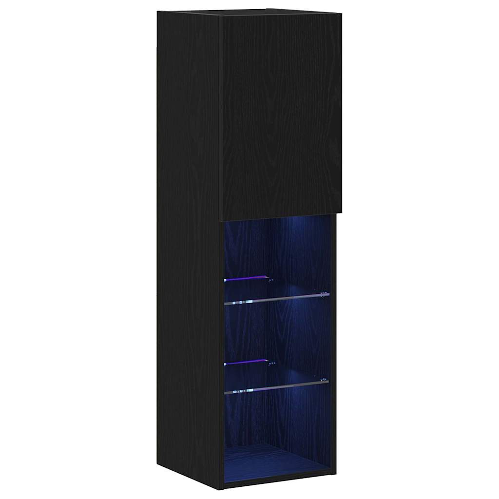 Cabinet TV Negru 30.5 x 30 x 102 cm Lemn compozit GartenMobel Dekor