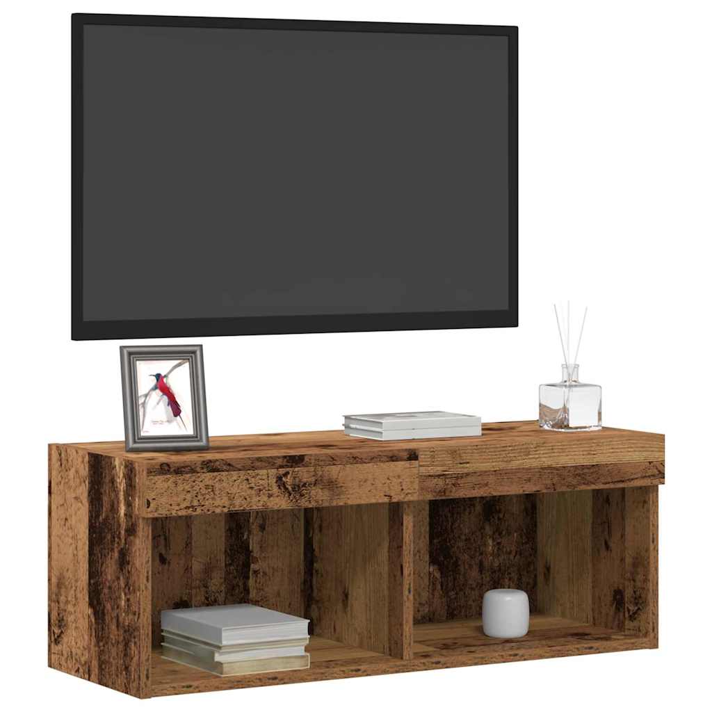Cabinet TV Pe perete Lemn vechi 80 x 30 x 30 cm Lemn compozit GartenMobel Dekor