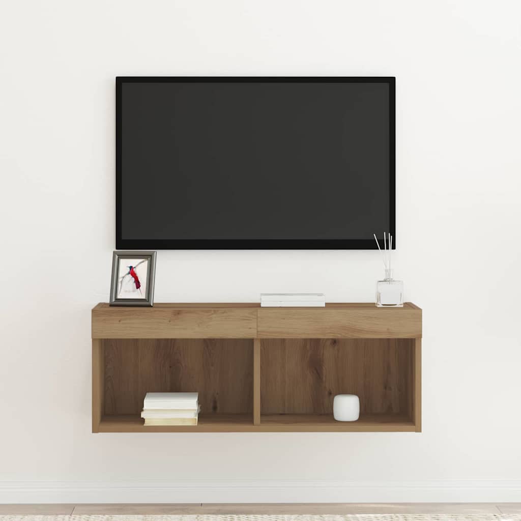 Cabinet TV stejar artizanal 80 x 30 x 30 cm Lemn compozit GartenMobel Dekor