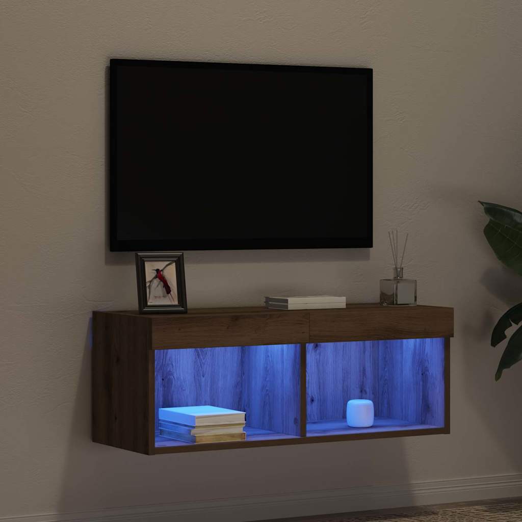 Cabinet TV stejar artizanal 80 x 30 x 30 cm Lemn compozit GartenMobel Dekor
