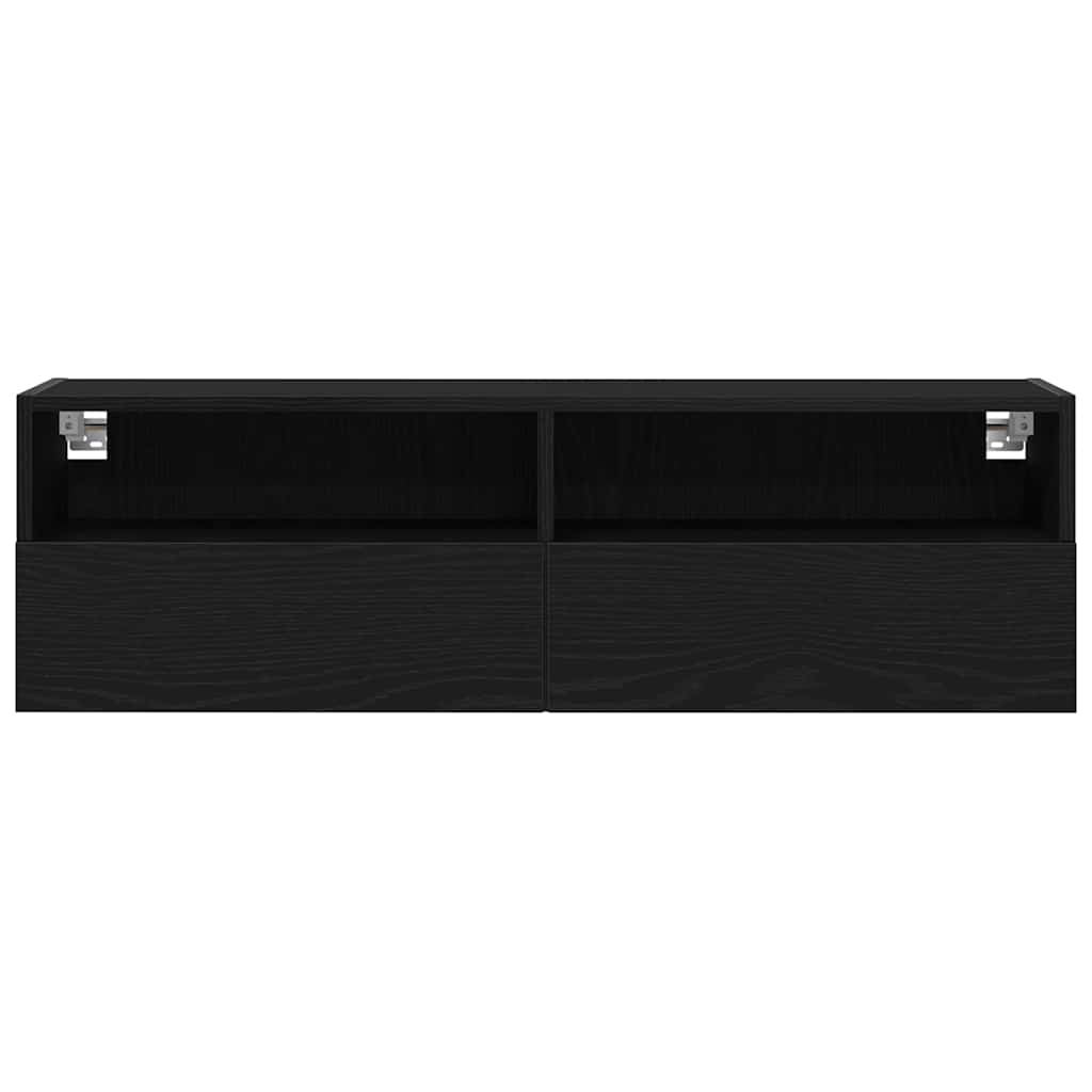 Dulap TV de perete 2 pcs Stejar negru 100 x 30 x 30 cm GartenMobel Dekor