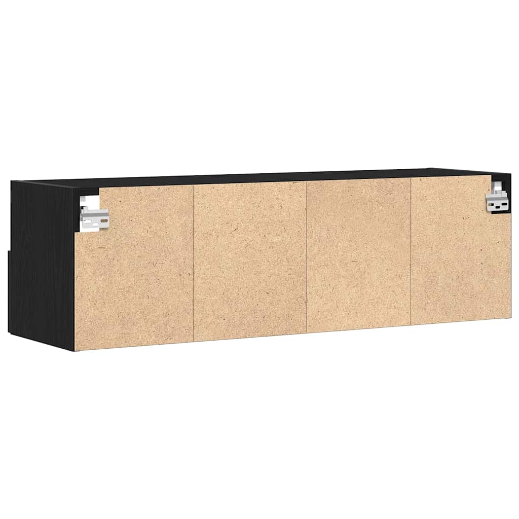 Dulap TV de perete 2 pcs Stejar negru 100 x 30 x 30 cm GartenMobel Dekor