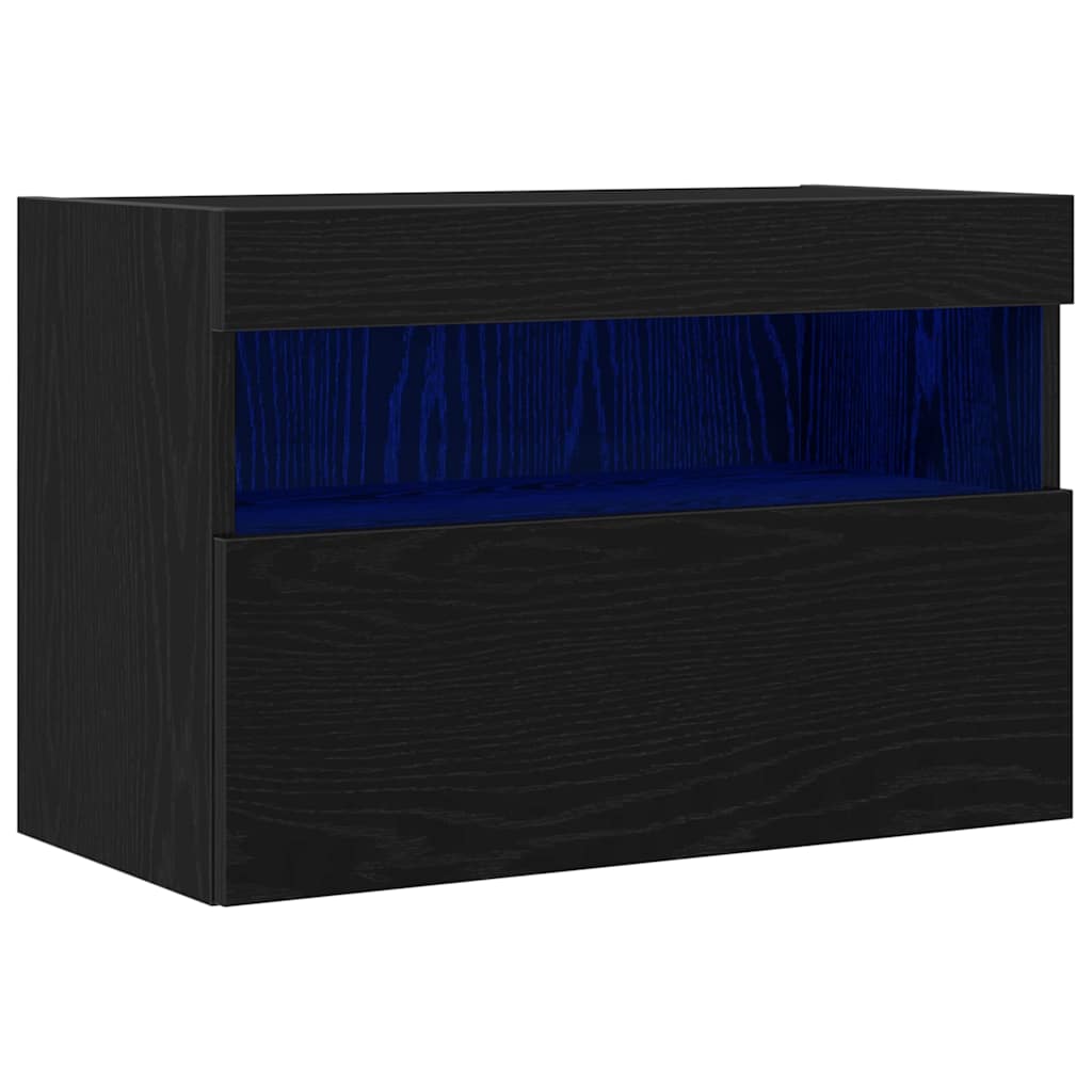 Dulap TV de perete Stejar negru 60 x 30 x 40 cm Lemn compozit GartenMobel Dekor