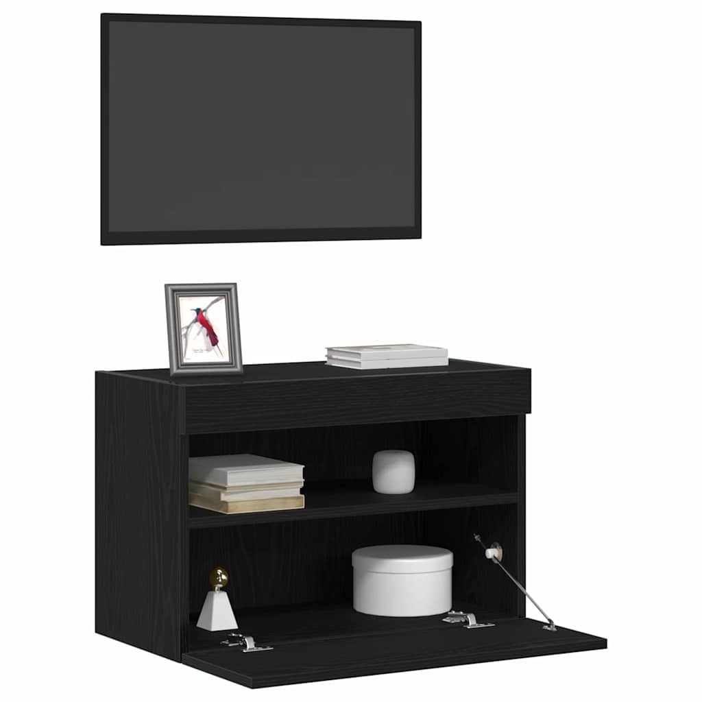 Dulap TV de perete Stejar negru 60 x 30 x 40 cm Lemn compozit GartenMobel Dekor