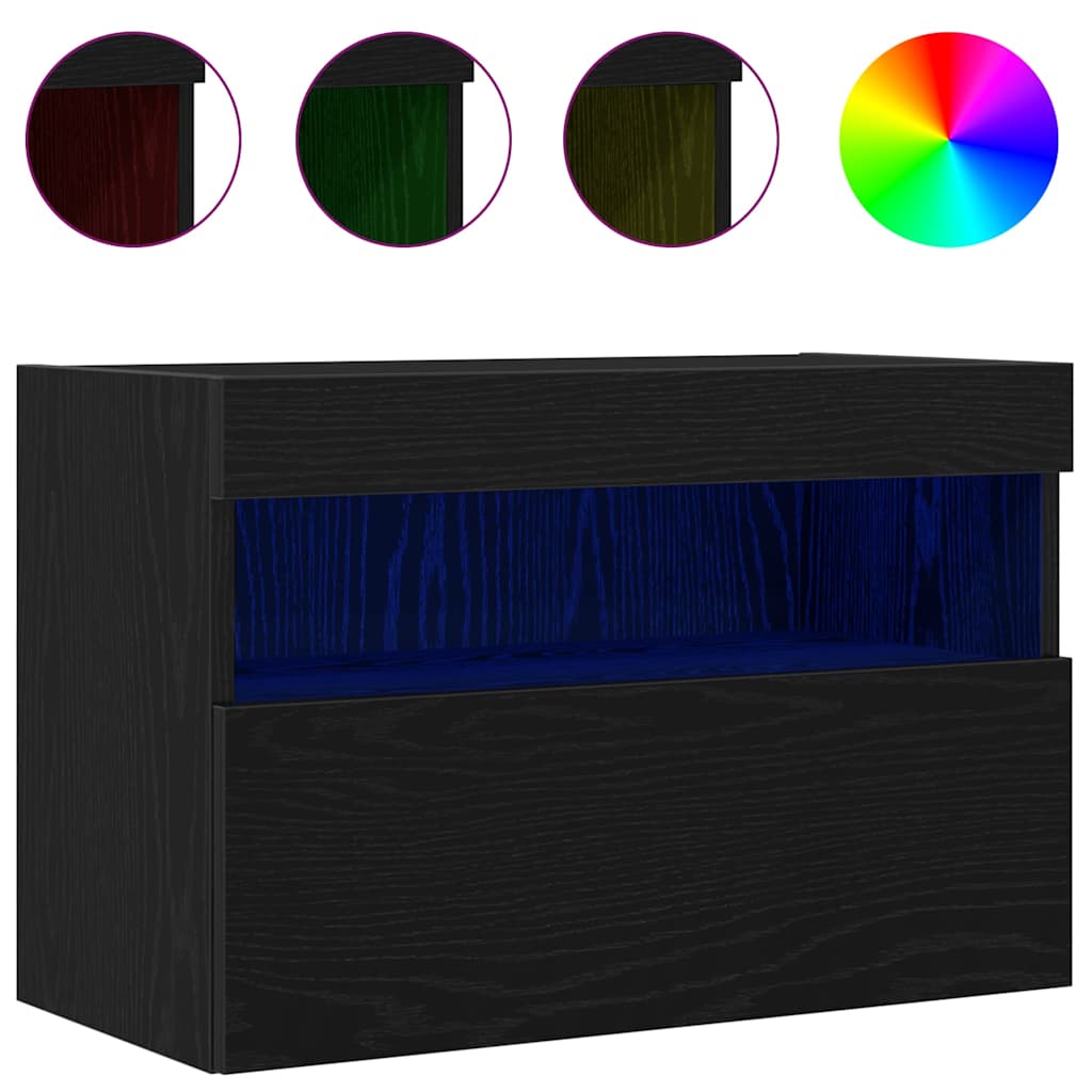 Dulap TV de perete Stejar negru 60 x 30 x 40 cm Lemn compozit GartenMobel Dekor