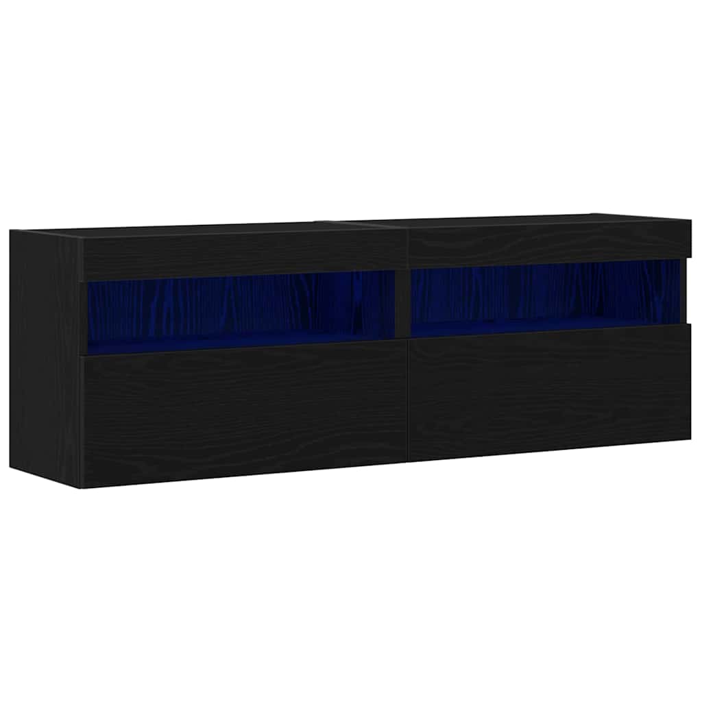 Dulap TV de perete Stejar negru 60 x 30 x 40 cm Lemn compozit GartenMobel Dekor