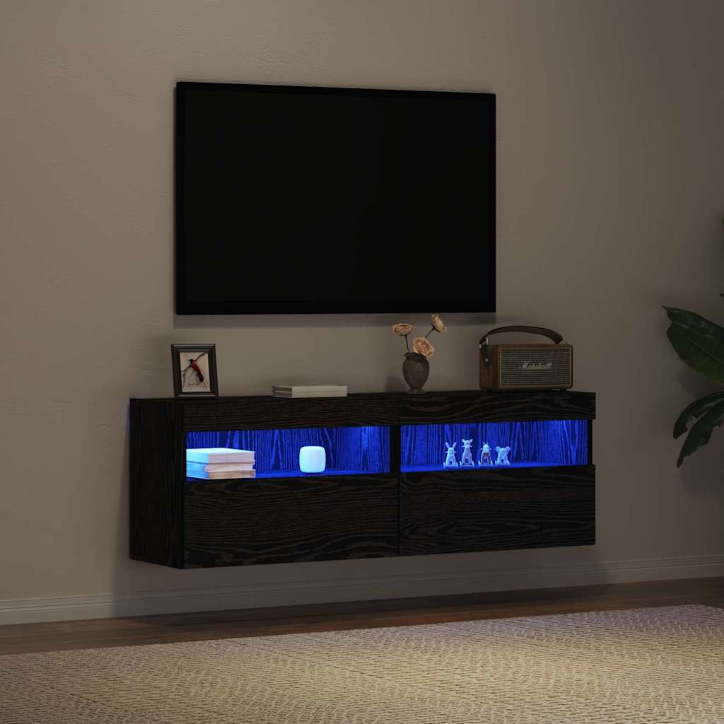 Dulap TV de perete Stejar negru 60 x 30 x 40 cm Lemn compozit GartenMobel Dekor