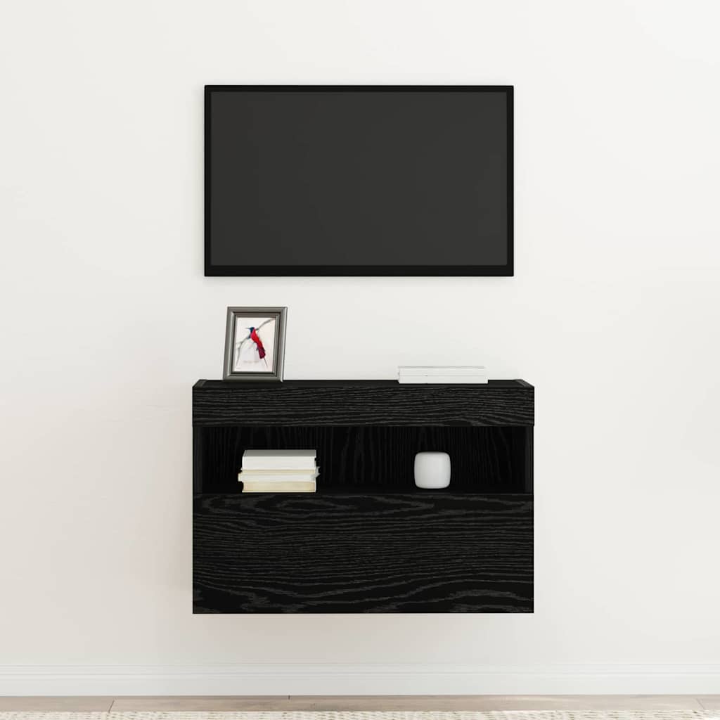 Dulap TV de perete Stejar negru 60 x 30 x 40 cm Lemn compozit GartenMobel Dekor