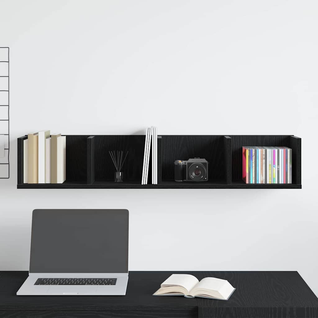 Raft de perete Stejar negru 100 x 18 x 18 cm Lemn compozit GartenMobel Dekor