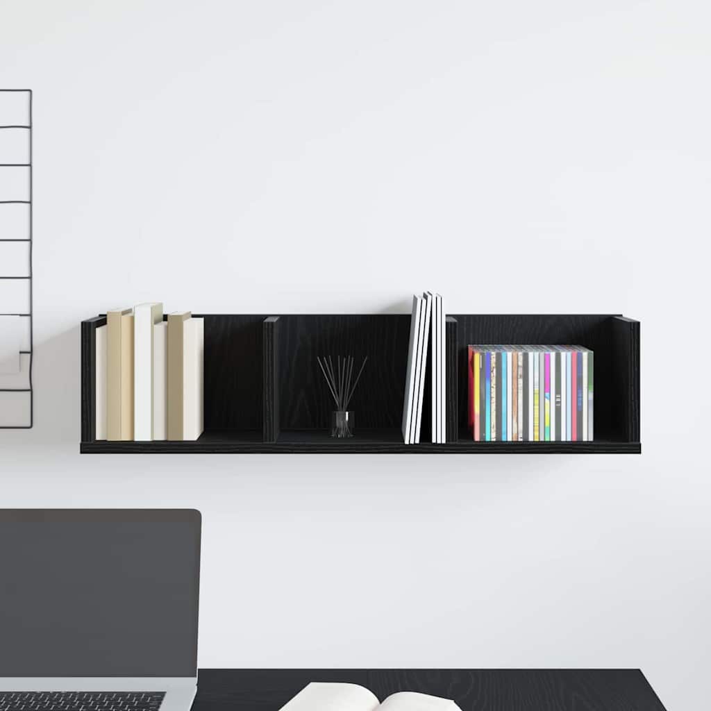 Raft de perete Stejar negru 75 x 18 x 18 cm Lemn compozit GartenMobel Dekor