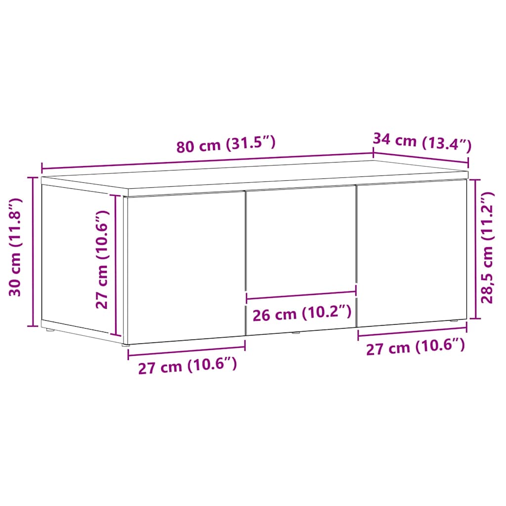 Support TV cu sertar Negru 80 x 34 x 30 cm Lemn compozit GartenMobel Dekor