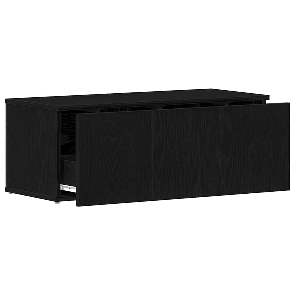 Support TV cu sertar Negru 80 x 34 x 30 cm Lemn compozit GartenMobel Dekor
