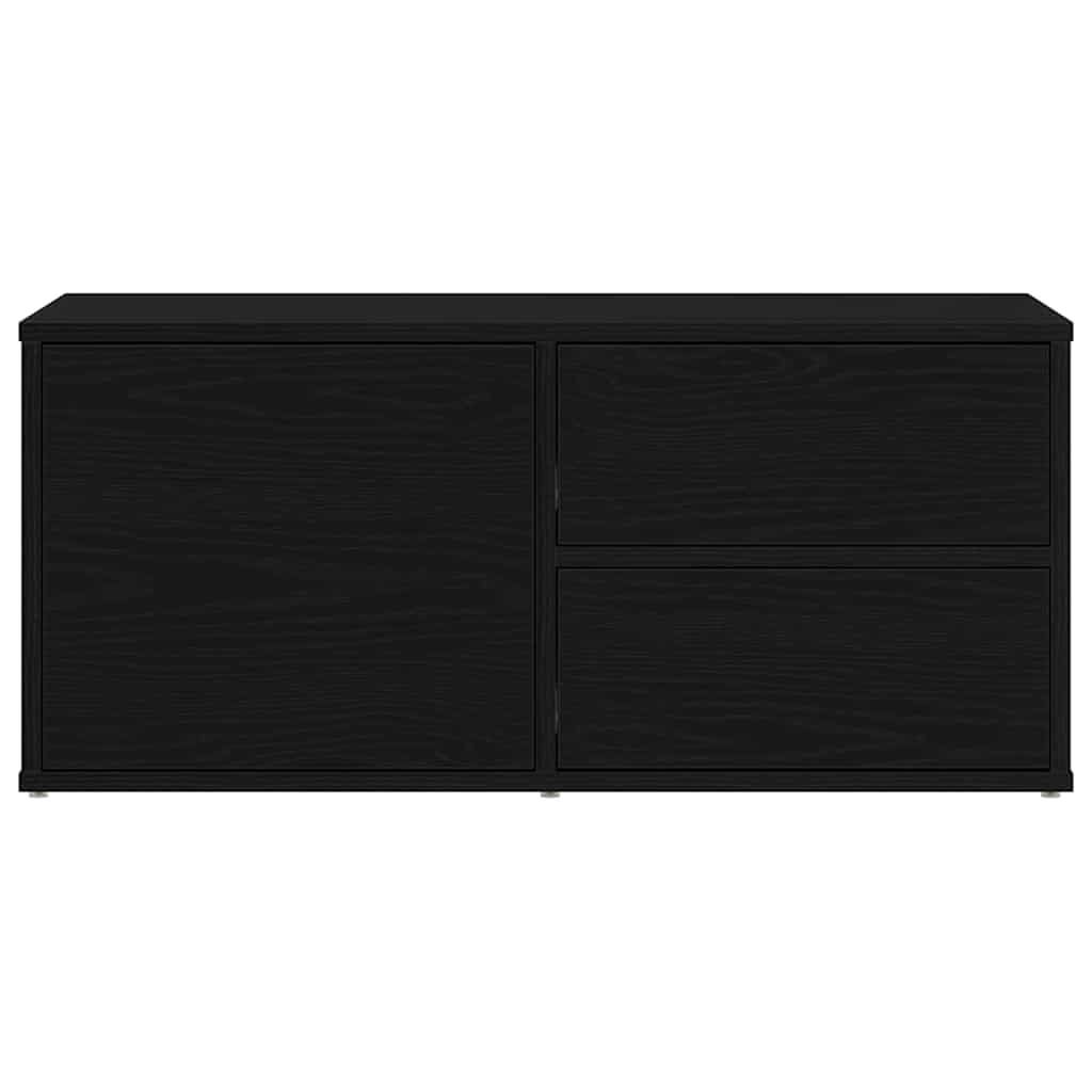 Support TV cu sertar Negru 80 x 34 x 35.5 cm Lemn compozit GartenMobel Dekor