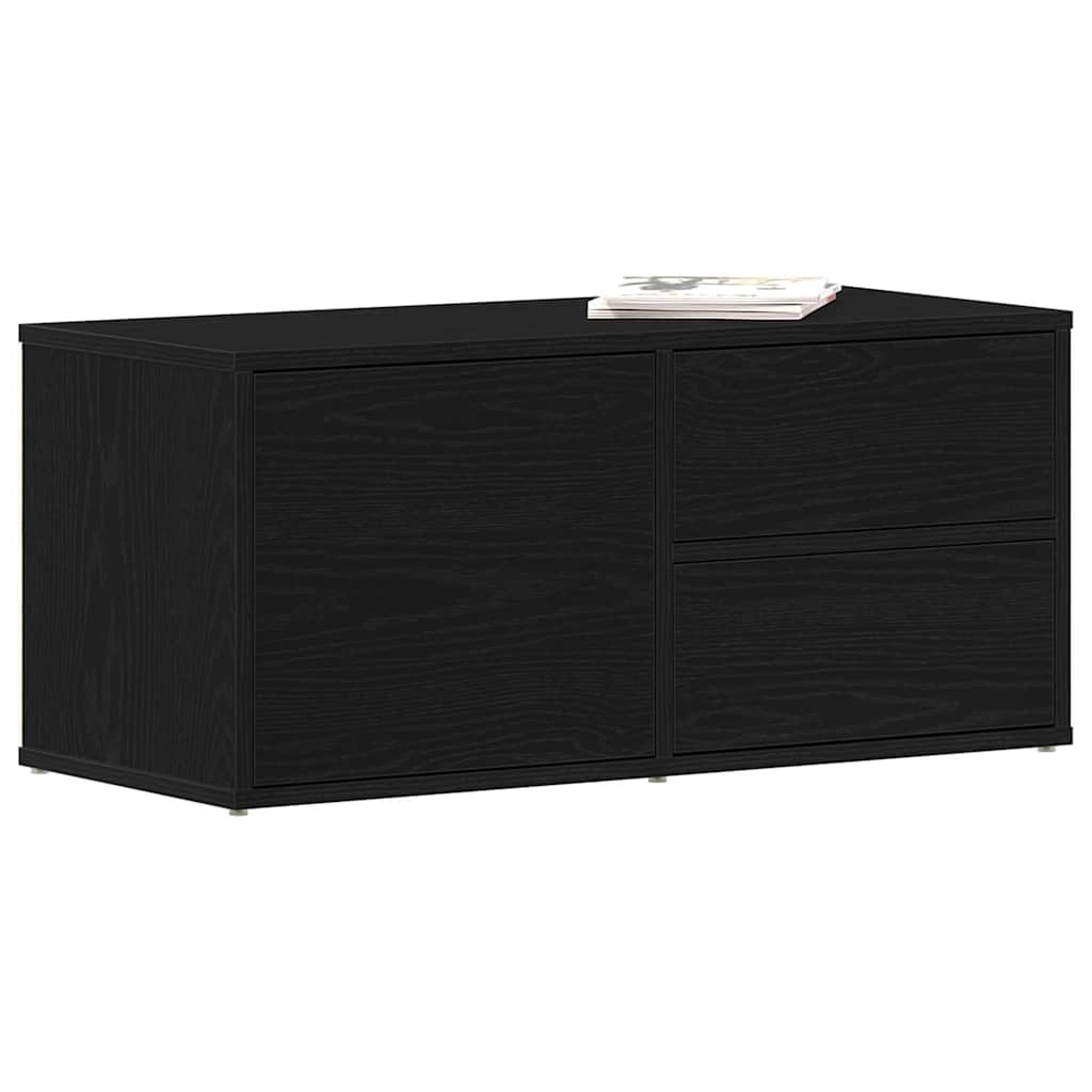 Support TV cu sertar Negru 80 x 34 x 35.5 cm Lemn compozit GartenMobel Dekor