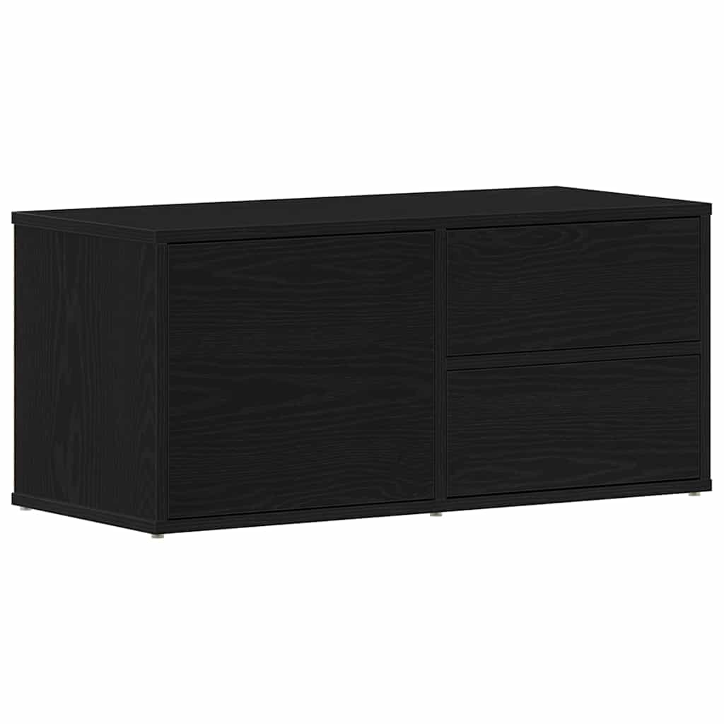 Support TV cu sertar Negru 80 x 34 x 35.5 cm Lemn compozit GartenMobel Dekor