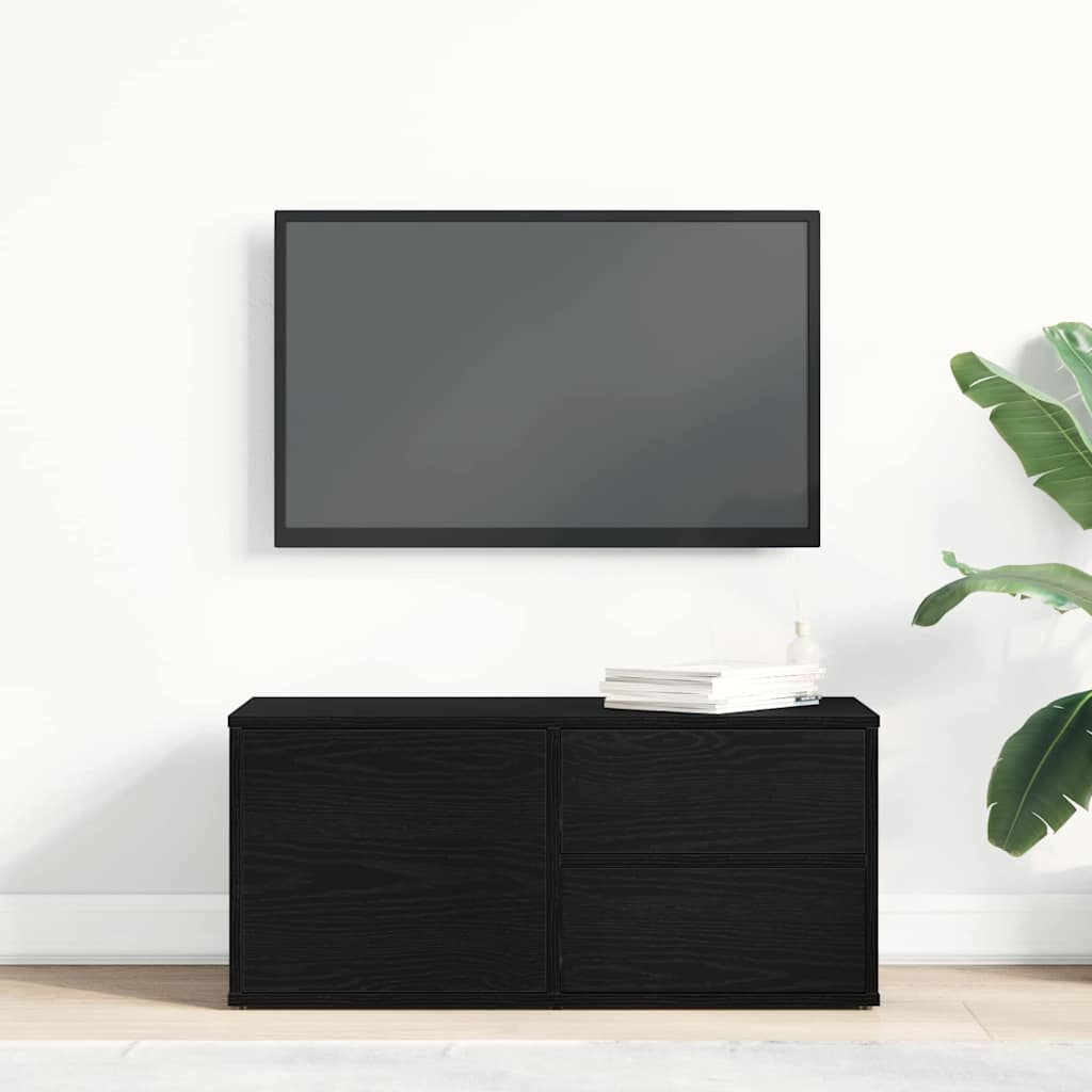 Support TV cu sertar Negru 80 x 34 x 35.5 cm Lemn compozit GartenMobel Dekor