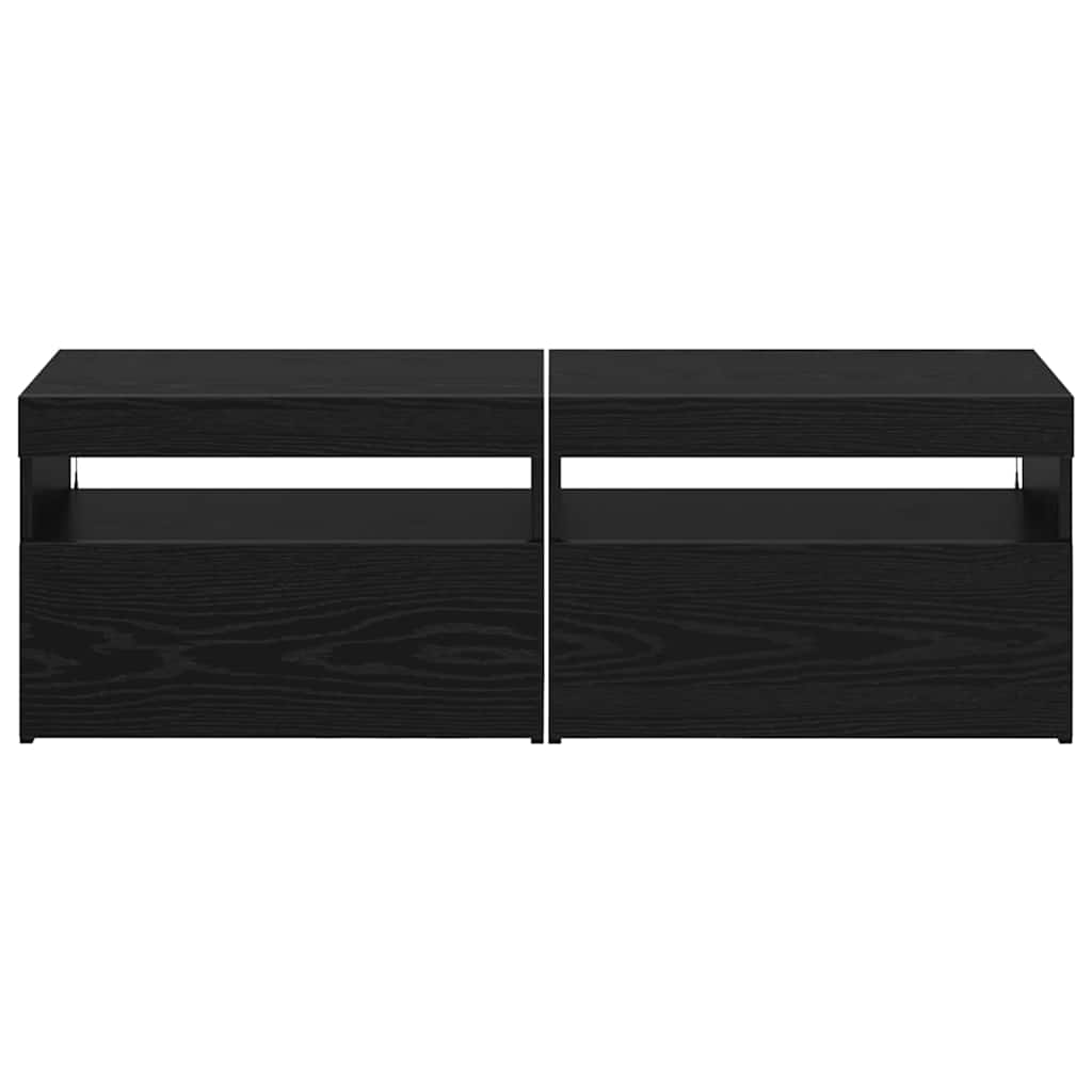 Cabinet TV 2 pcs Negru 60 x 35 x 40 cm Lemn compozit GartenMobel Dekor