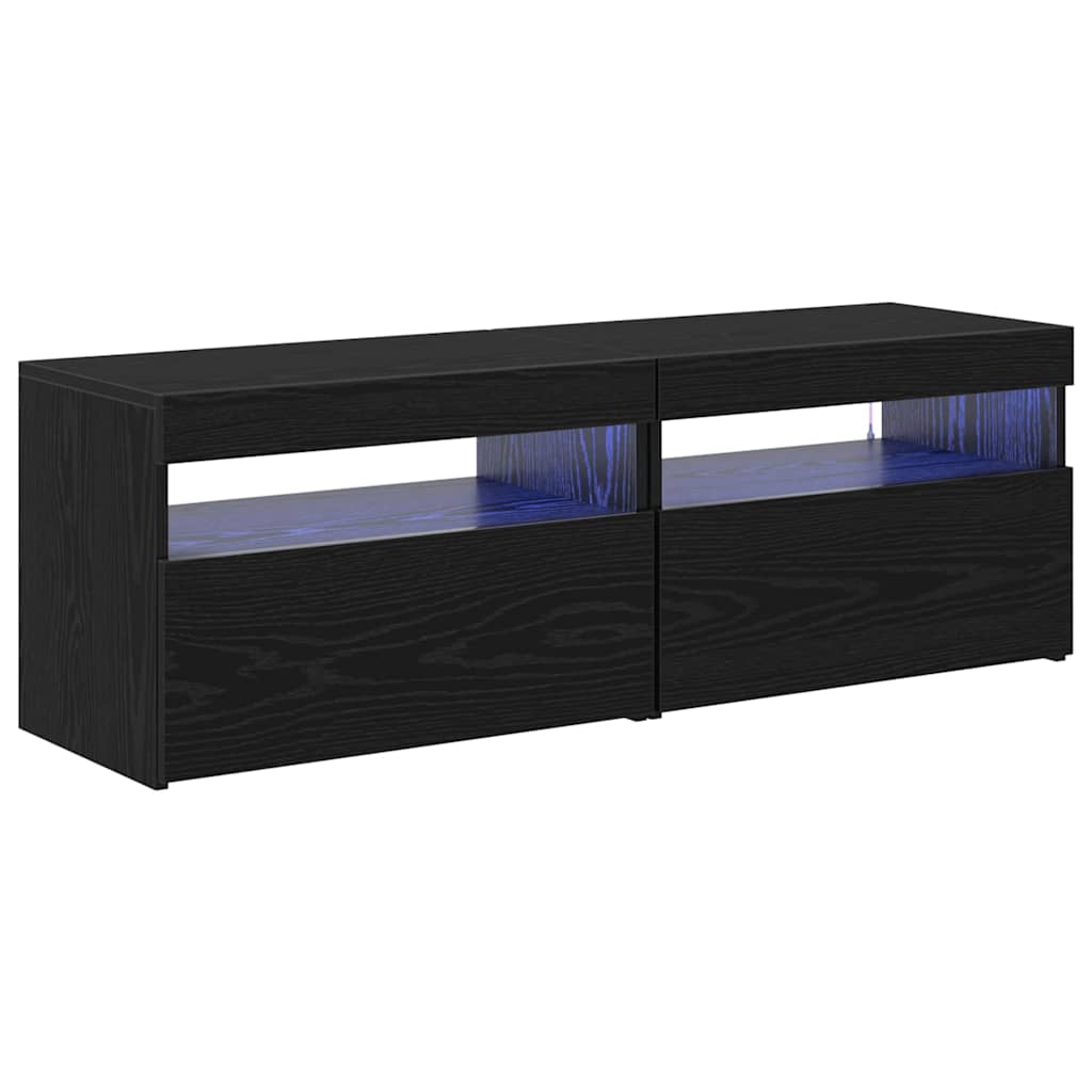 Cabinet TV 2 pcs Negru 60 x 35 x 40 cm Lemn compozit GartenMobel Dekor