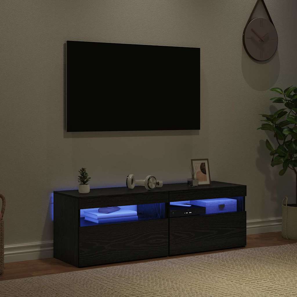 Cabinet TV 2 pcs Negru 60 x 35 x 40 cm Lemn compozit GartenMobel Dekor