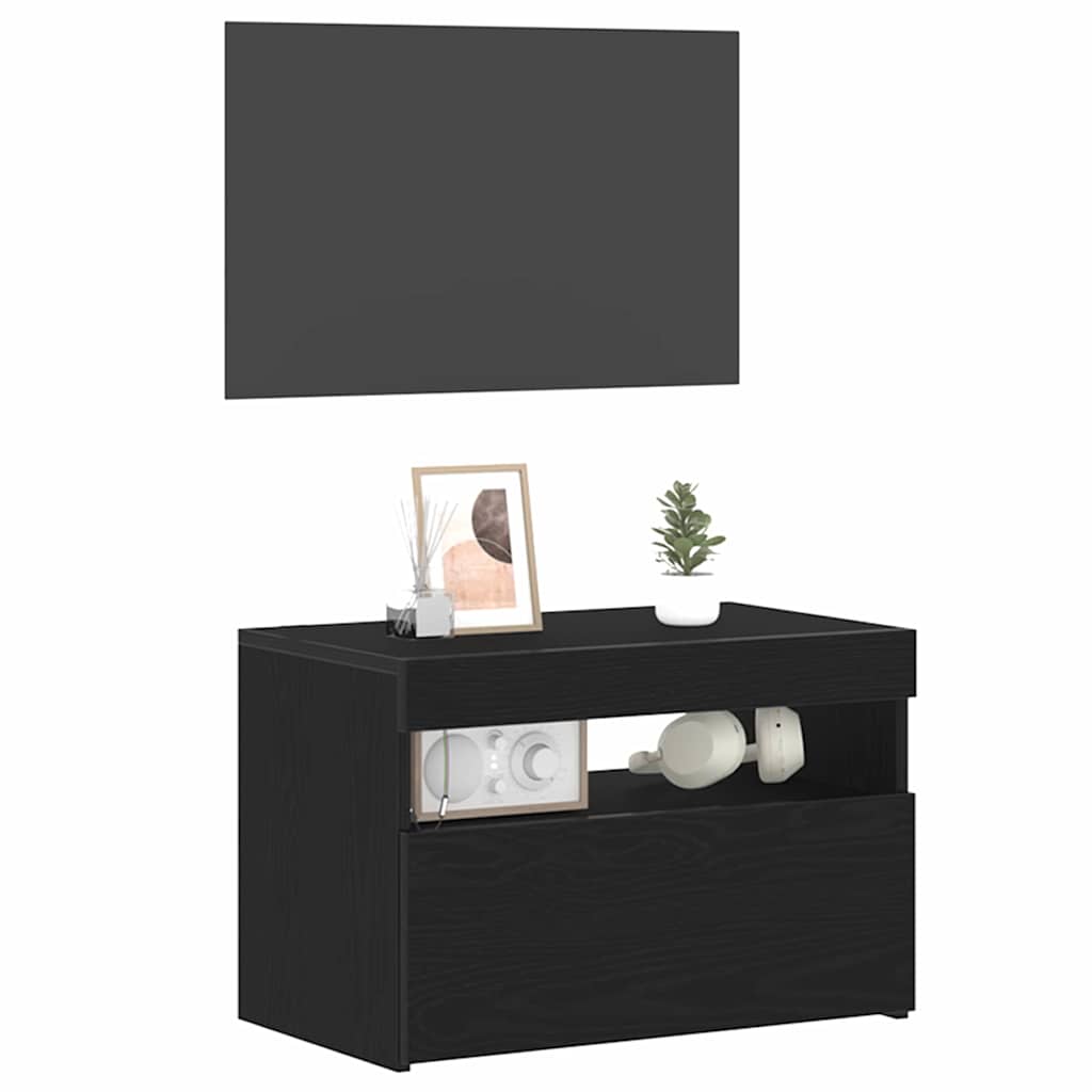 Cabinet TV 2 pcs Negru 60 x 35 x 40 cm Lemn compozit GartenMobel Dekor