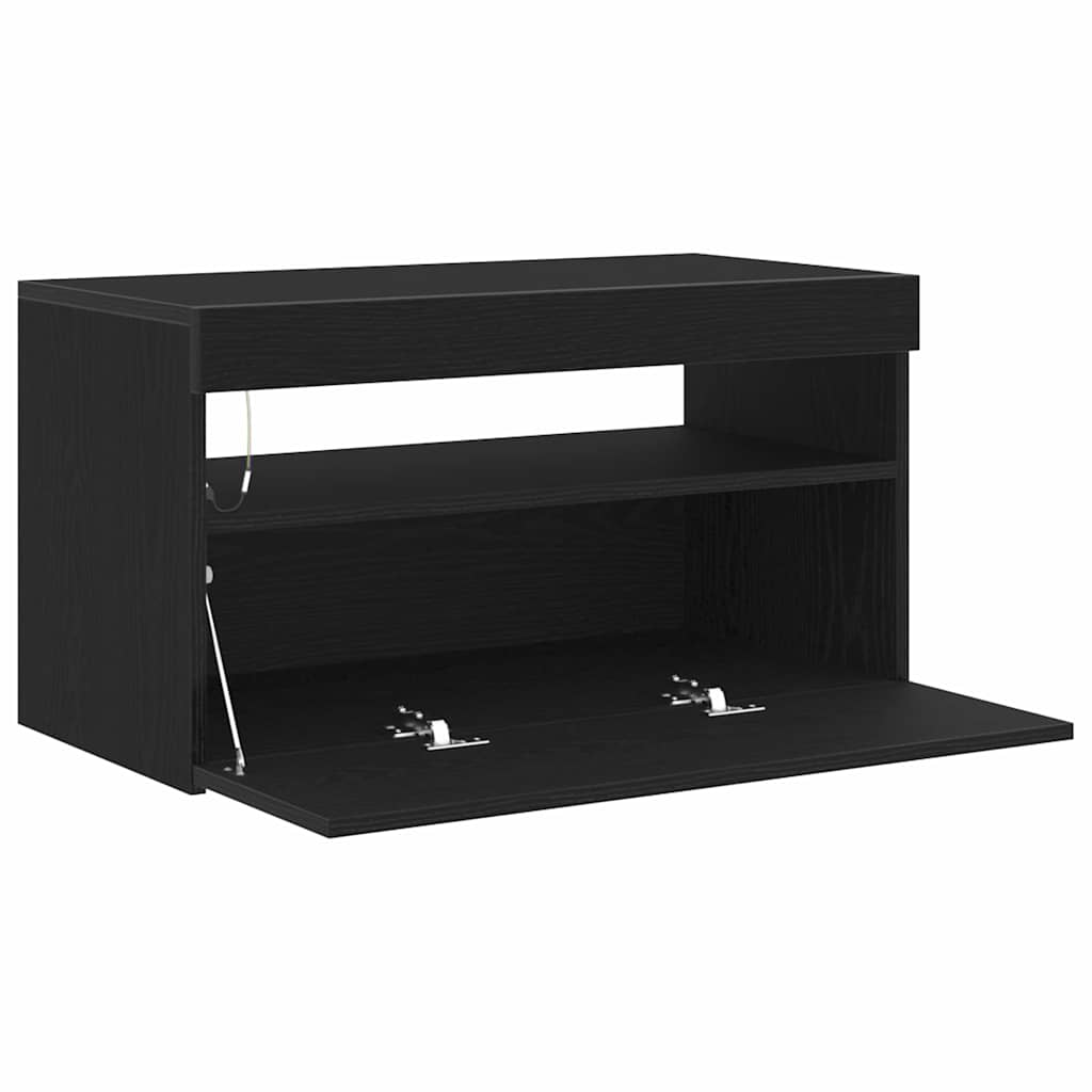 Cabinet TV 2 pcs Negru 75 x 35 x 40 cm Lemn compozit GartenMobel Dekor