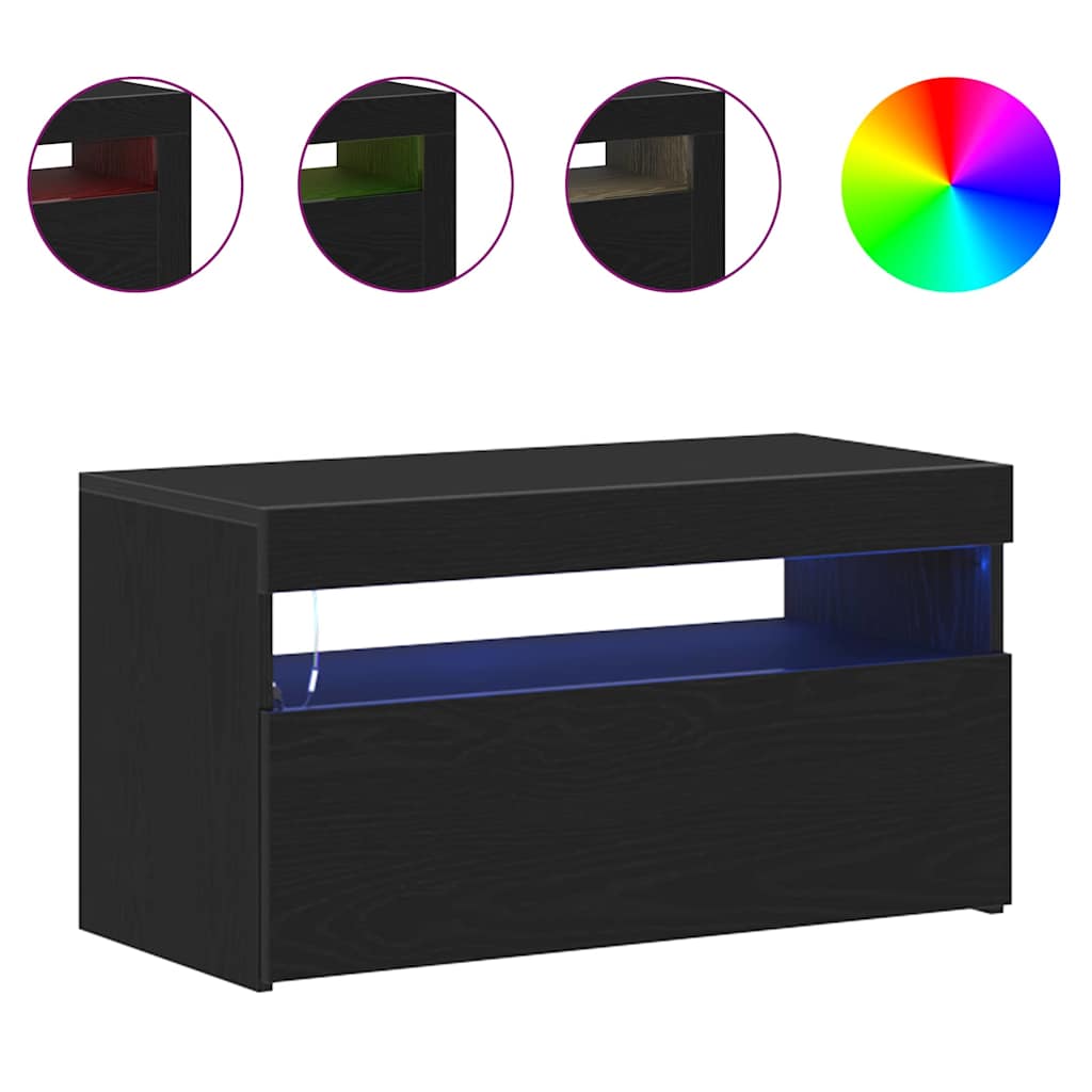 Cabinet TV 2 pcs Negru 75 x 35 x 40 cm Lemn compozit GartenMobel Dekor