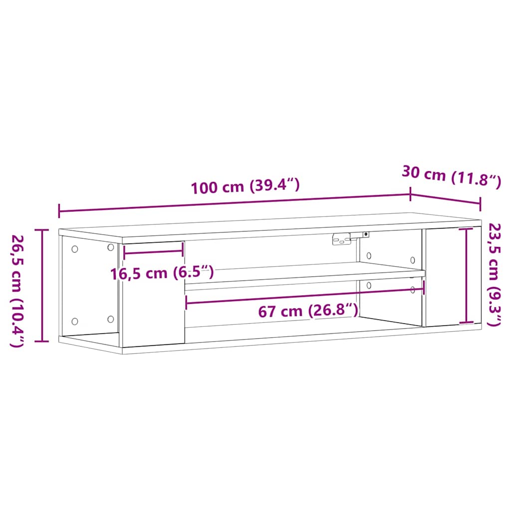 Cabinet TV Bej 100 x 30 x 26.5 cm Lemn compozit GartenMobel Dekor