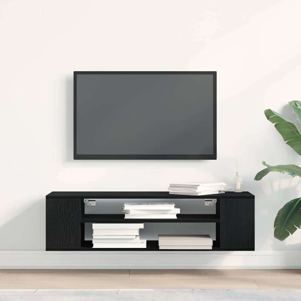 Cabinet TV Negru 100 x 30 x 26.5 cm Lemn compozit GartenMobel Dekor