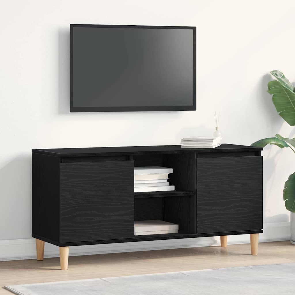 Cabinet TV Negru 102 x 35 x 50 cm Lemn compozit GartenMobel Dekor