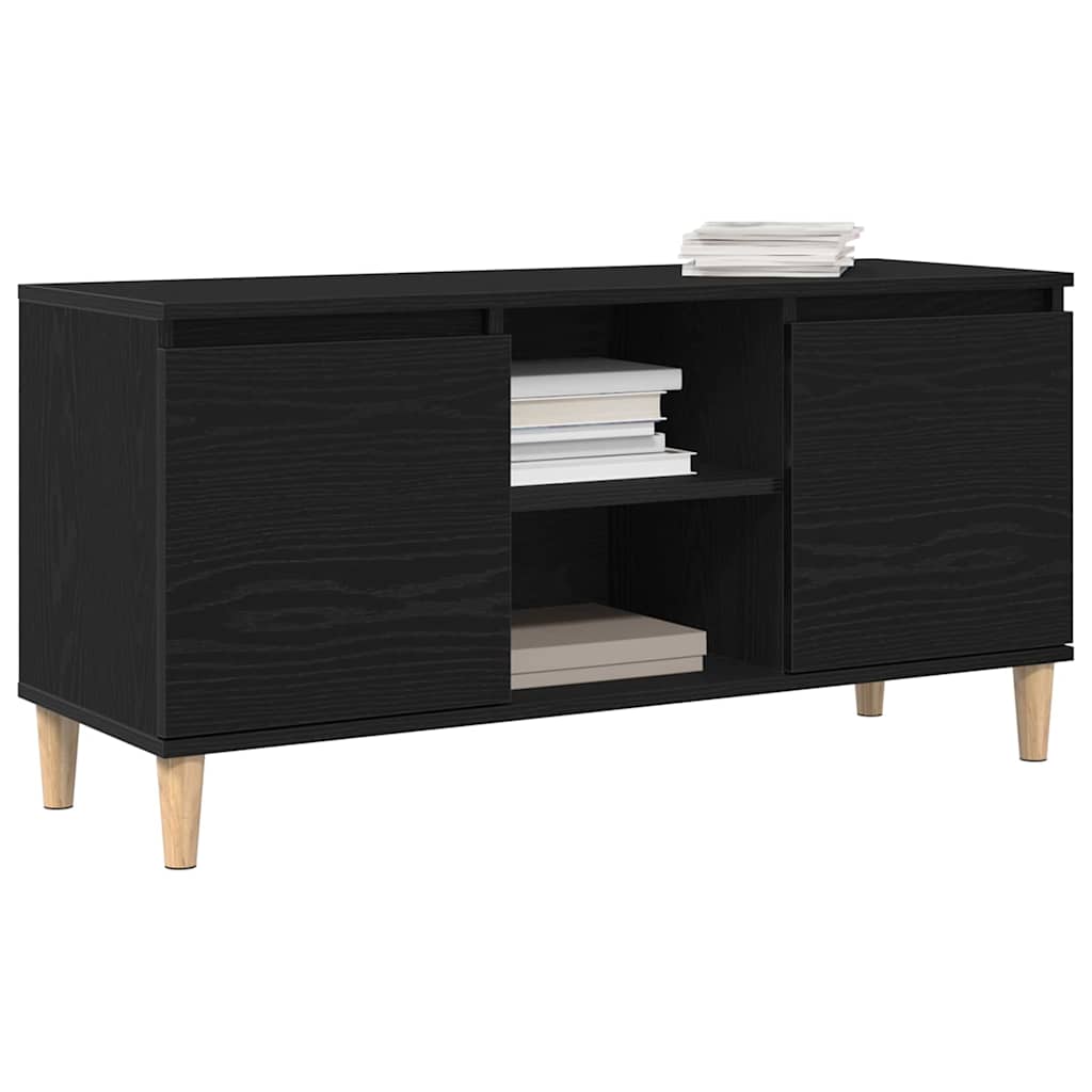 Cabinet TV Negru 102 x 35 x 50 cm Lemn compozit GartenMobel Dekor
