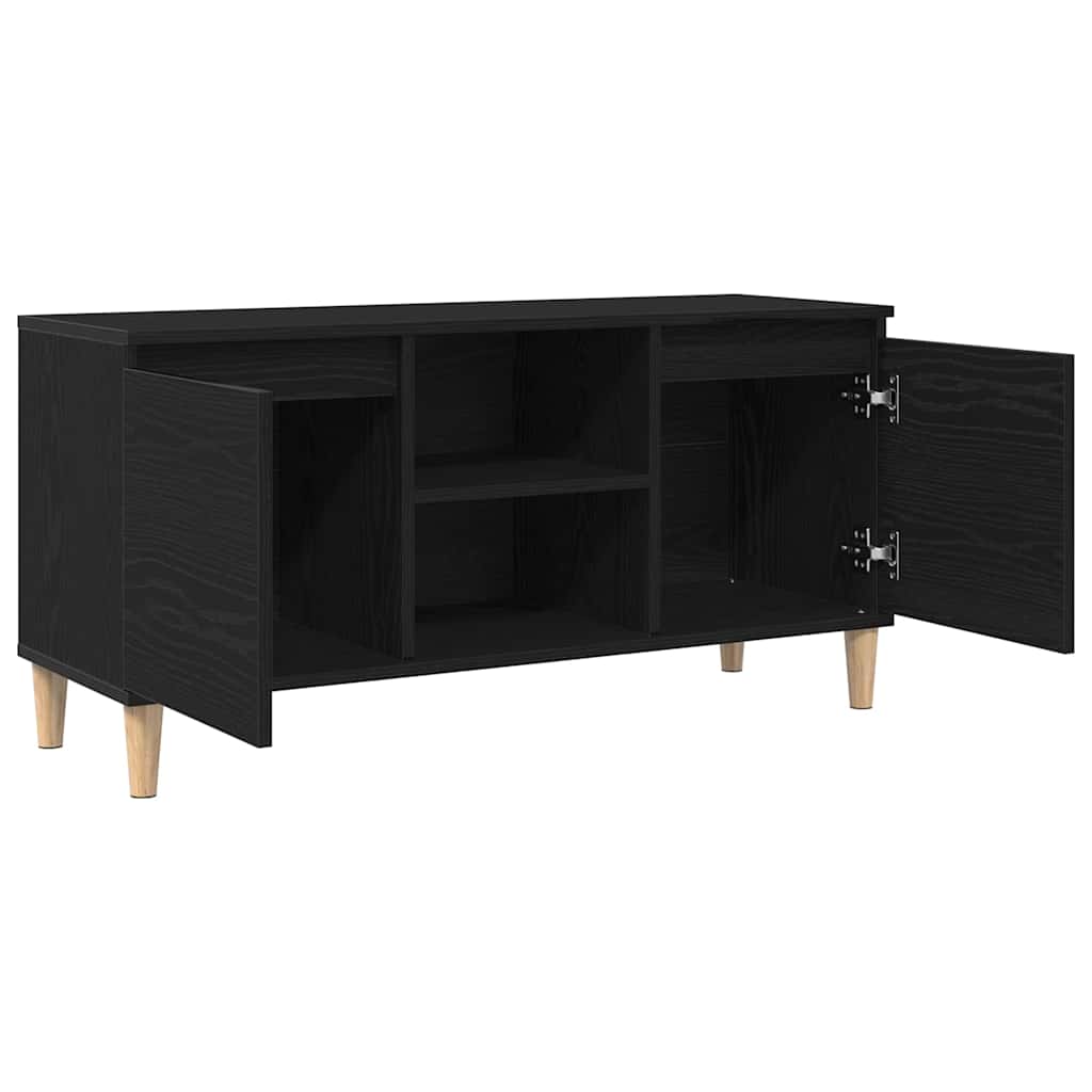 Cabinet TV Negru 102 x 35 x 50 cm Lemn compozit GartenMobel Dekor