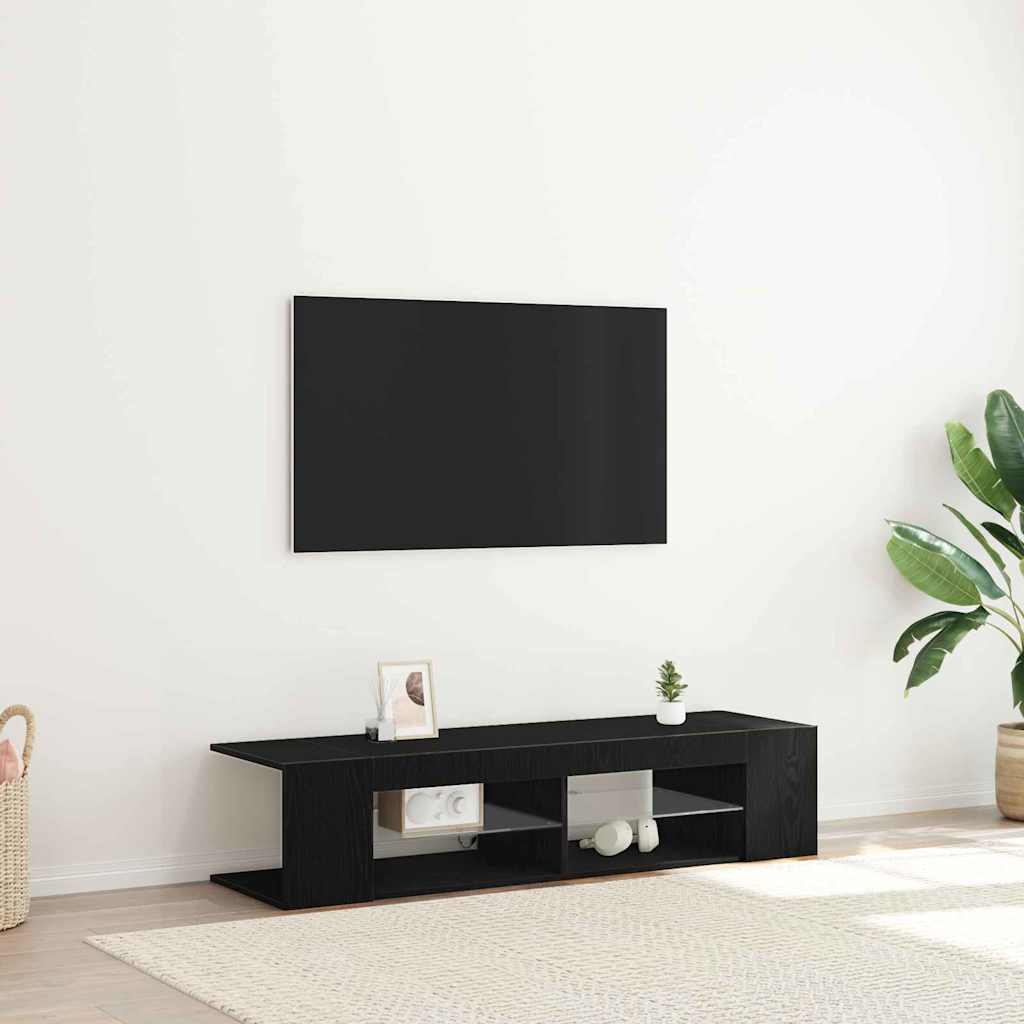 Cabinet TV Negru 135 x 39 x 30 cm Lemn compozit GartenMobel Dekor