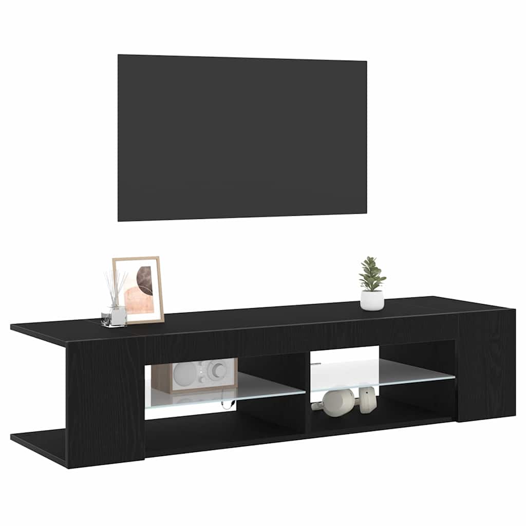 Cabinet TV Negru 135 x 39 x 30 cm Lemn compozit GartenMobel Dekor