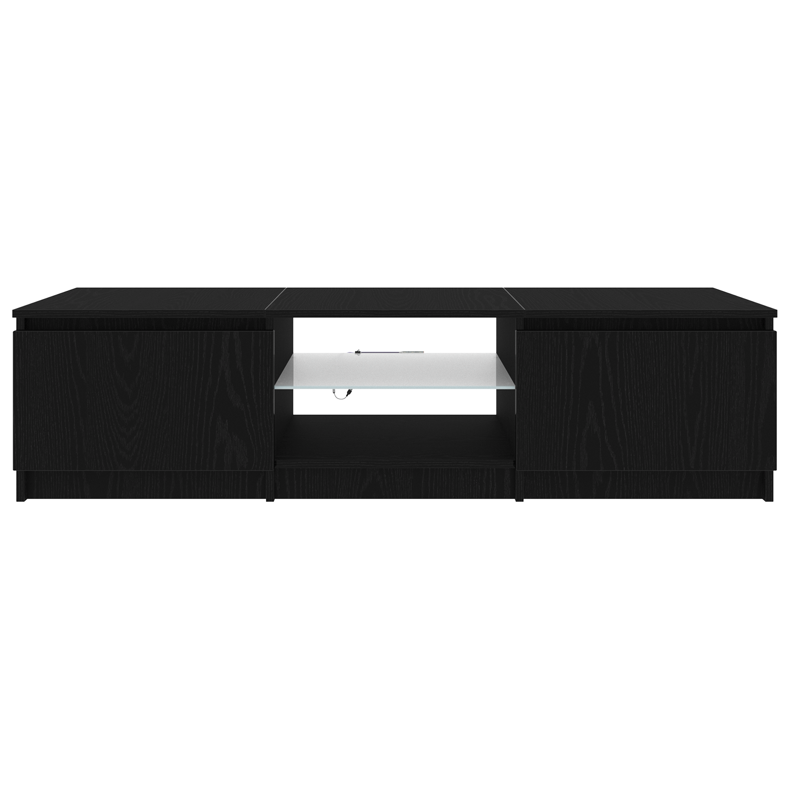Cabinet TV Negru 140 x 38.5 x 36 cm Lemn compozit GartenMobel Dekor