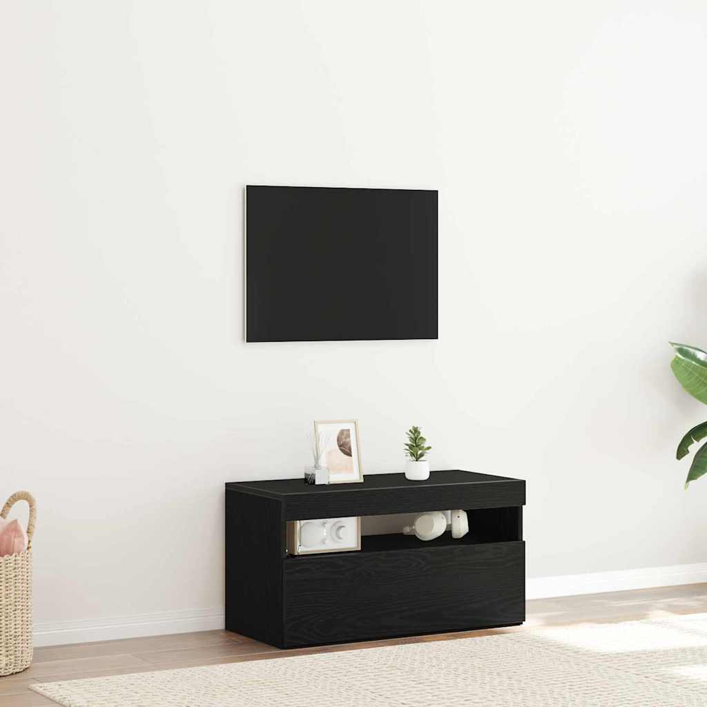 Cabinet TV Negru 75 x 35 x 40 cm Lemn compozit GartenMobel Dekor