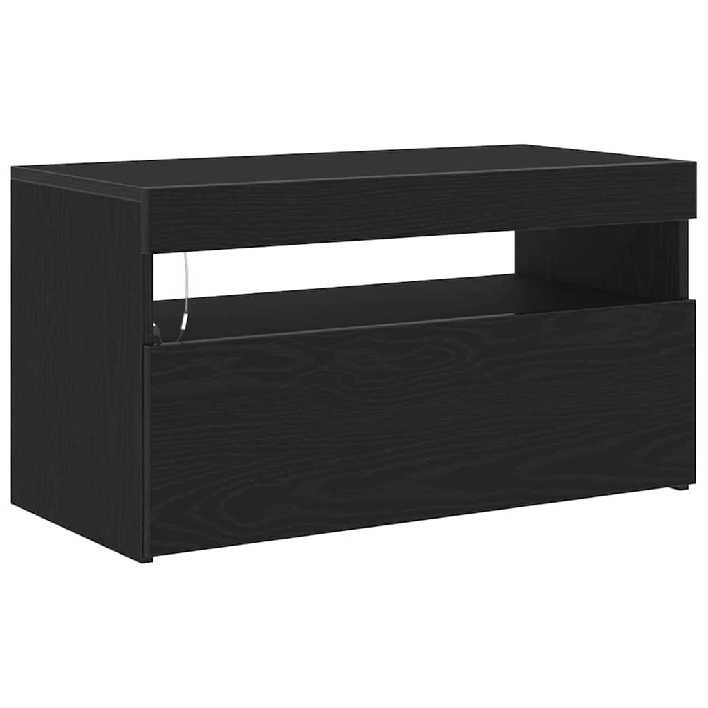 Cabinet TV Negru 75 x 35 x 40 cm Lemn compozit GartenMobel Dekor