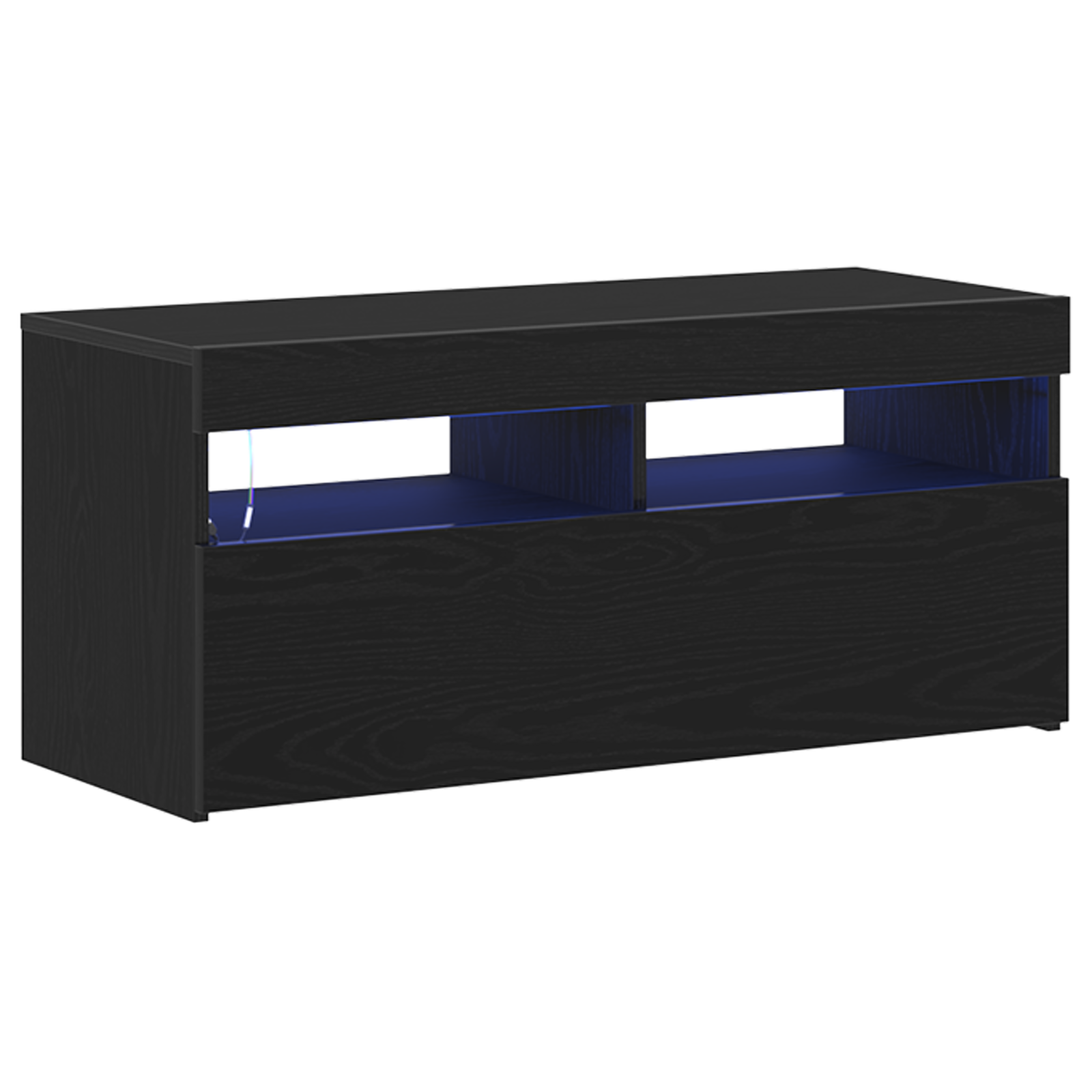 Cabinet TV Negru 90 x 35 x 40 cm Lemn compozit GartenMobel Dekor