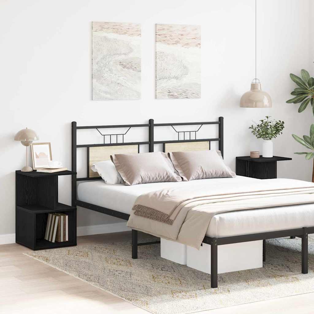 Dulap de noapte 2 pcs Stejar negru 35 x 35 x 55 cm GartenMobel Dekor