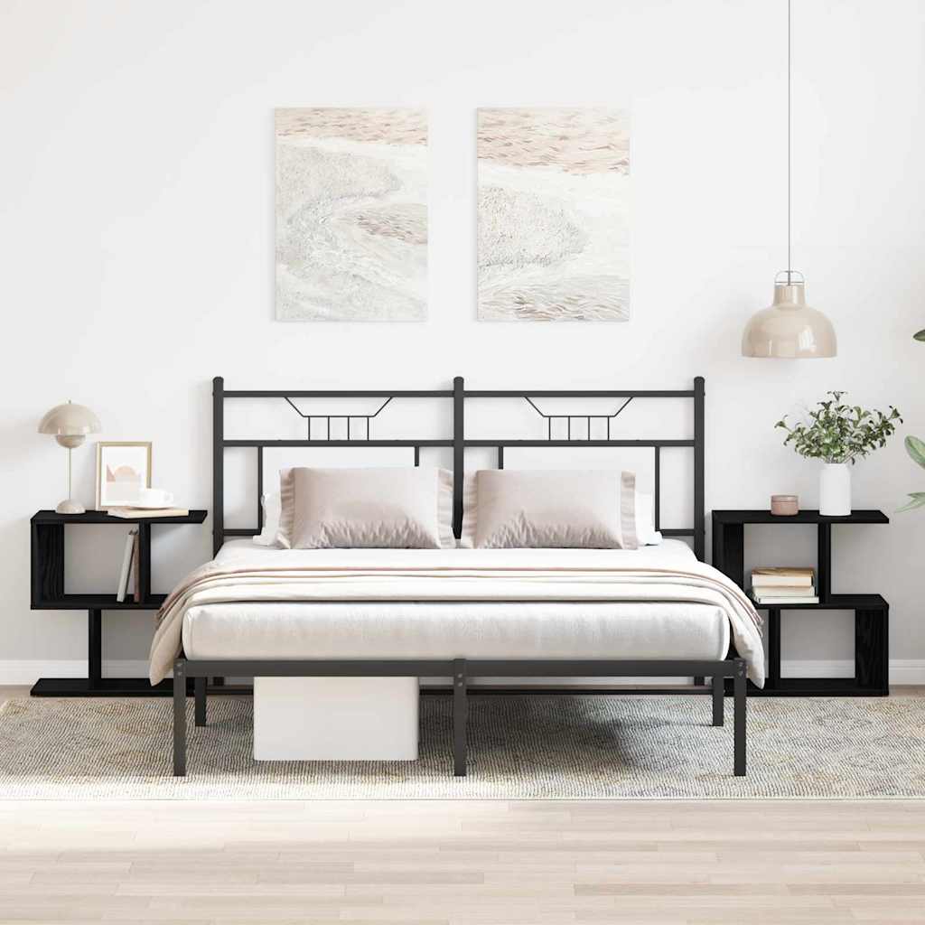 Dulap de noapte 2 pcs Stejar negru 50 x 30 x 51,5 cm GartenMobel Dekor