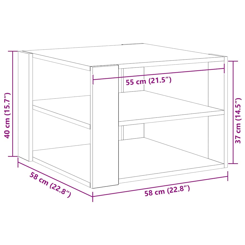Masa de Cafea Stejar negru 59,5 x 59,5 x 40 cm Lemn compozit GartenMobel Dekor