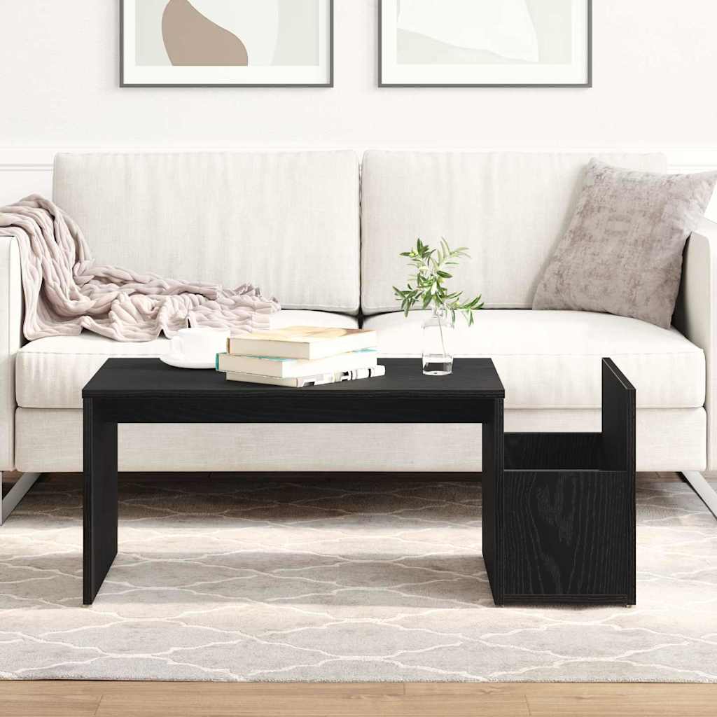 Masă de cafea Stejar negru 90 x 45 x 35 cm Lemn compozit GartenMobel Dekor