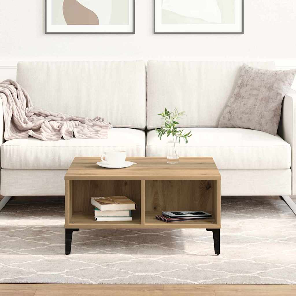 Masă de cafea stejar artizanal 60 x 60 x 30 cm Lemn compozit GartenMobel Dekor