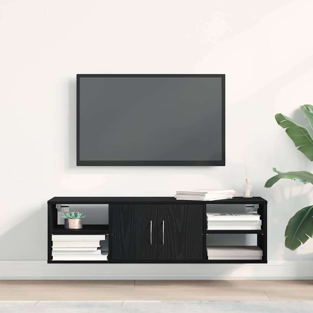 Raft de perete Stejar negru 140 x 41 x 75 cm Lemn compozit GartenMobel Dekor