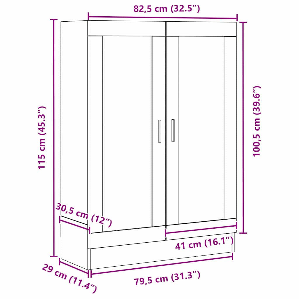 Raft pentru Cărți Stejar negru 82.5 x 30.5 x 115 cm GartenMobel Dekor