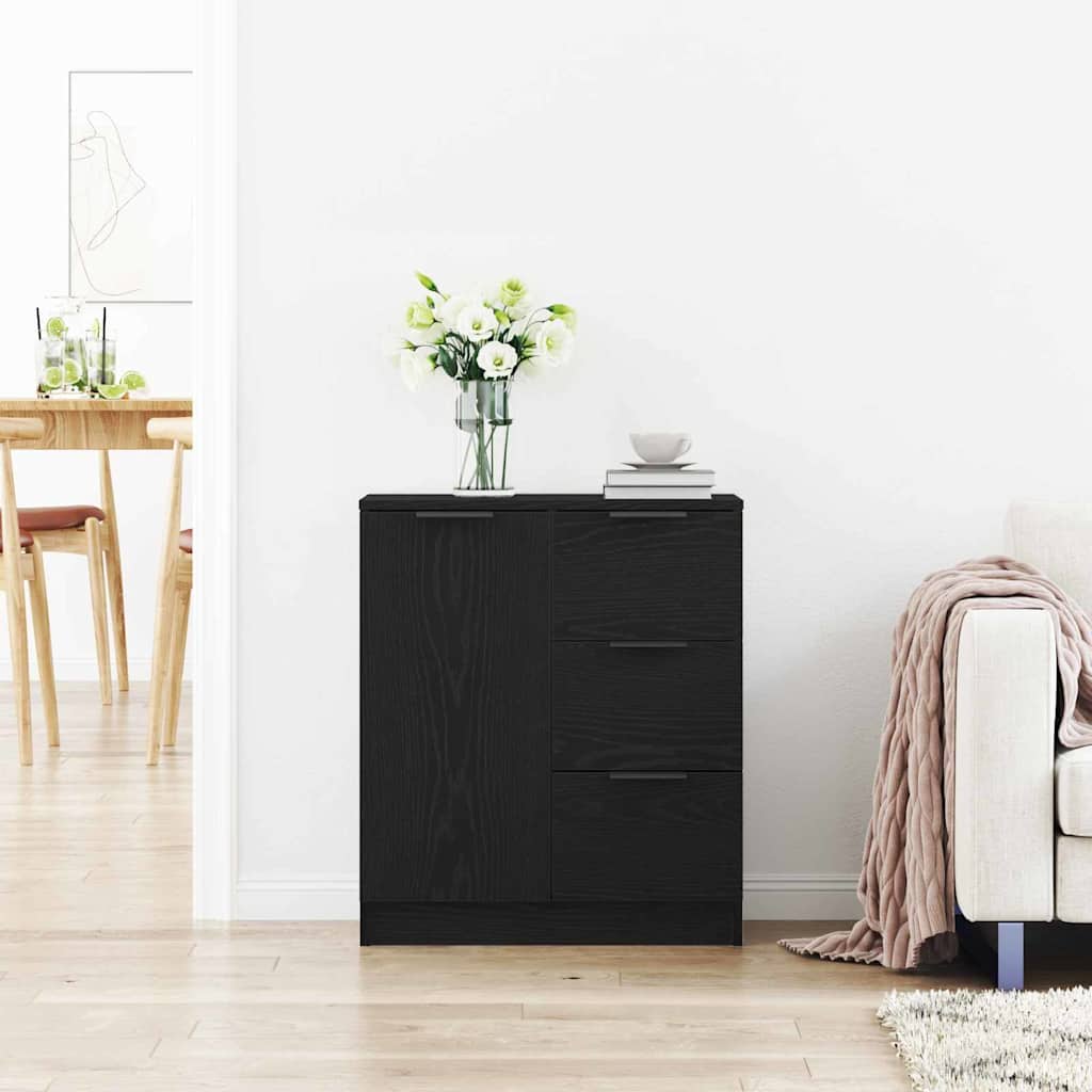 Bufet cu sertar Negru 60 x 30 x 70 cm Lemn compozit GartenMobel Dekor