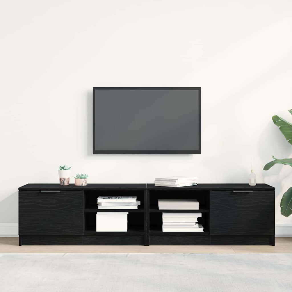 Cabinet TV 2 pcs Negru 80 x 35 x 36.5 cm Lemn compozit GartenMobel Dekor